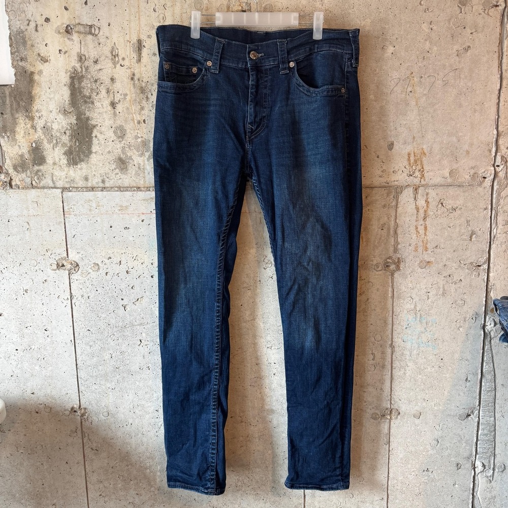 True Religion Rocco Jeans Mens 36 Blue Dark Wash Relaxed Skinny Denim‎ Pants